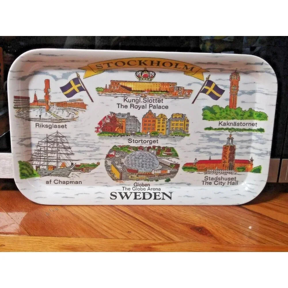 Artifex Sweden tray Stockholm melamine souvenir Decorative Display EUC RARE HTF